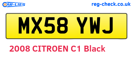 MX58YWJ are the vehicle registration plates.