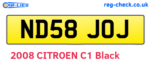 ND58JOJ are the vehicle registration plates.