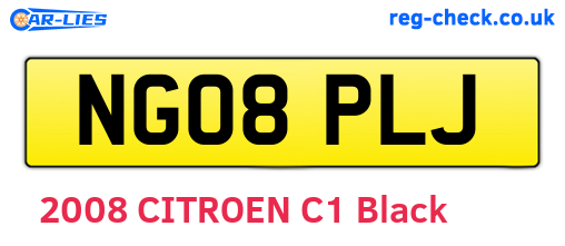NG08PLJ are the vehicle registration plates.