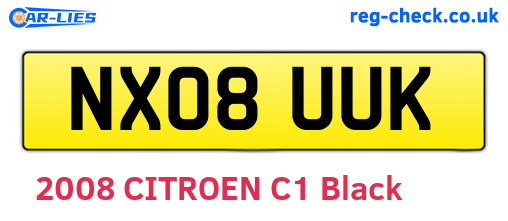 NX08UUK are the vehicle registration plates.