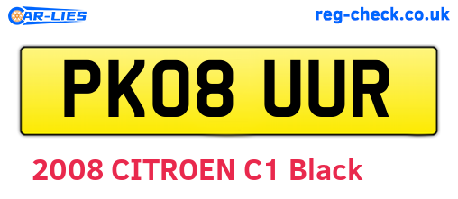 PK08UUR are the vehicle registration plates.