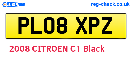 PL08XPZ are the vehicle registration plates.