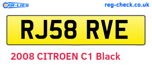 RJ58RVE are the vehicle registration plates.