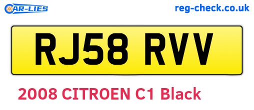 RJ58RVV are the vehicle registration plates.