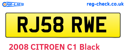 RJ58RWE are the vehicle registration plates.