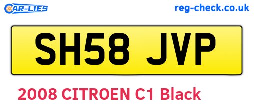SH58JVP are the vehicle registration plates.