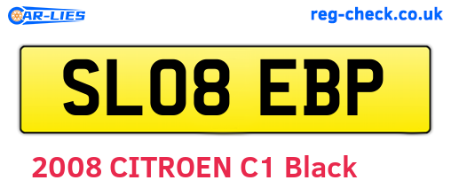 SL08EBP are the vehicle registration plates.