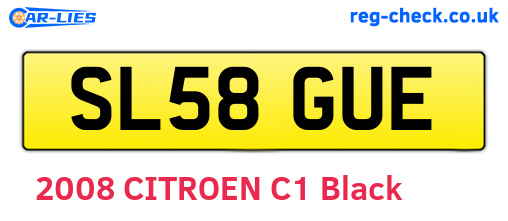 SL58GUE are the vehicle registration plates.