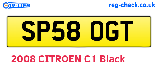 SP58OGT are the vehicle registration plates.