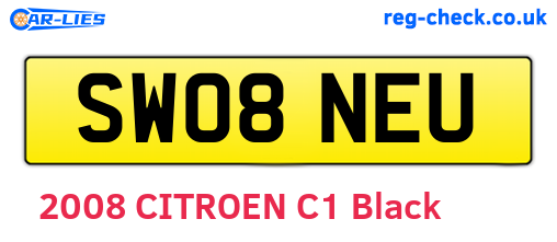 SW08NEU are the vehicle registration plates.