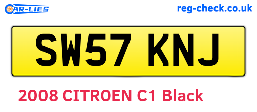 SW57KNJ are the vehicle registration plates.