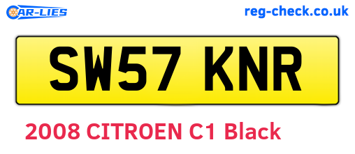 SW57KNR are the vehicle registration plates.