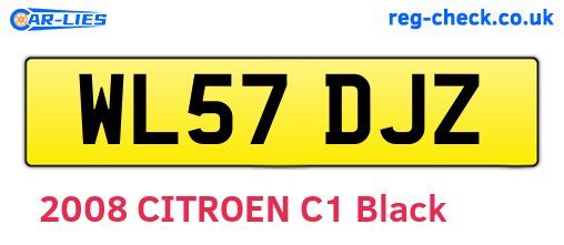WL57DJZ are the vehicle registration plates.