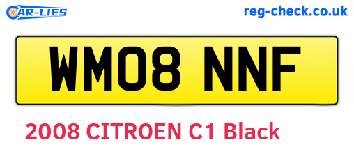 WM08NNF are the vehicle registration plates.