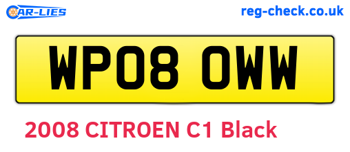 WP08OWW are the vehicle registration plates.