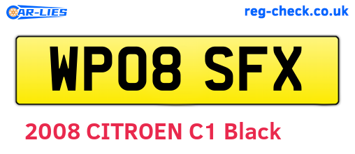 WP08SFX are the vehicle registration plates.