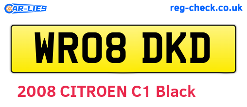 WR08DKD are the vehicle registration plates.