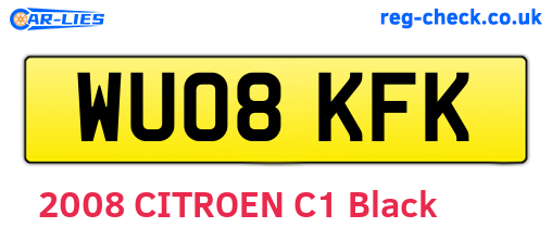 WU08KFK are the vehicle registration plates.