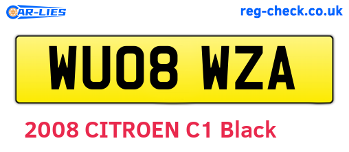 WU08WZA are the vehicle registration plates.