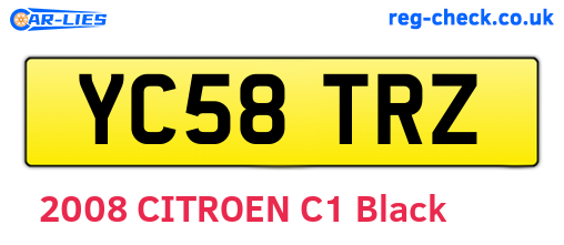 YC58TRZ are the vehicle registration plates.