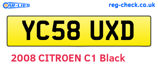 YC58UXD are the vehicle registration plates.