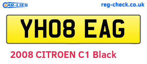 YH08EAG are the vehicle registration plates.