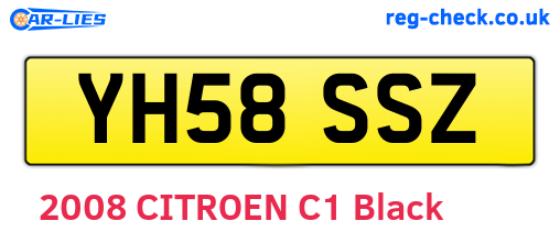 YH58SSZ are the vehicle registration plates.