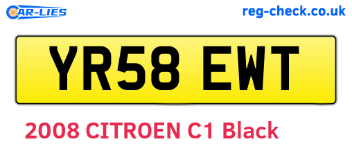 YR58EWT are the vehicle registration plates.