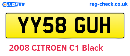 YY58GUH are the vehicle registration plates.