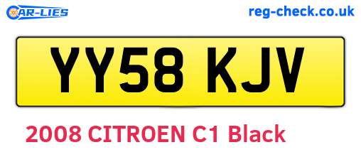 YY58KJV are the vehicle registration plates.