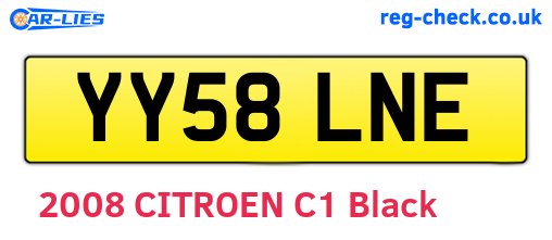YY58LNE are the vehicle registration plates.