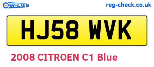 HJ58WVK are the vehicle registration plates.