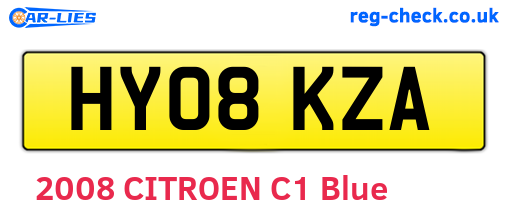 HY08KZA are the vehicle registration plates.