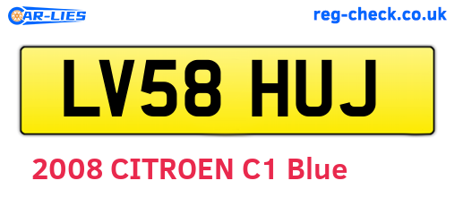 LV58HUJ are the vehicle registration plates.