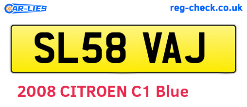 SL58VAJ are the vehicle registration plates.