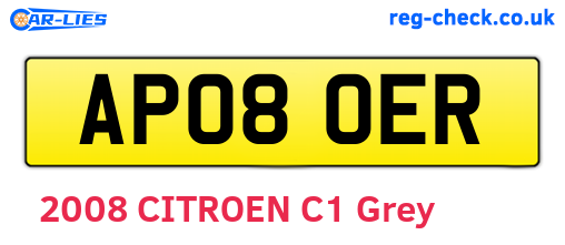 AP08OER are the vehicle registration plates.