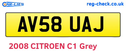 AV58UAJ are the vehicle registration plates.