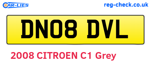 DN08DVL are the vehicle registration plates.