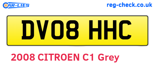 DV08HHC are the vehicle registration plates.