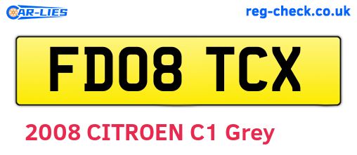 FD08TCX are the vehicle registration plates.