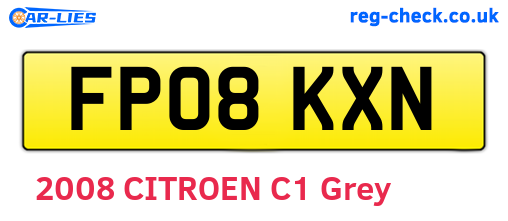 FP08KXN are the vehicle registration plates.