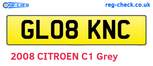 GL08KNC are the vehicle registration plates.