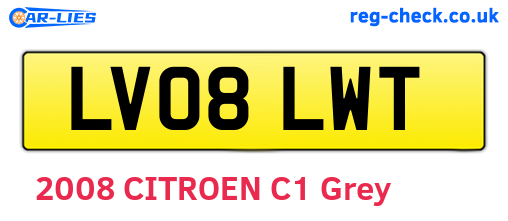 LV08LWT are the vehicle registration plates.