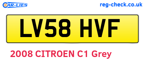 LV58HVF are the vehicle registration plates.
