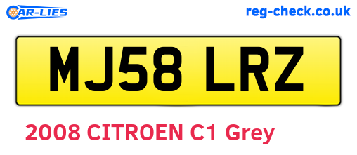 MJ58LRZ are the vehicle registration plates.