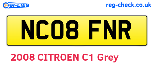 NC08FNR are the vehicle registration plates.