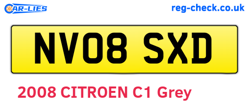 NV08SXD are the vehicle registration plates.