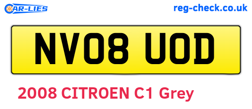 NV08UOD are the vehicle registration plates.