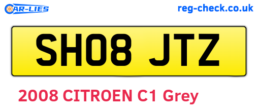 SH08JTZ are the vehicle registration plates.