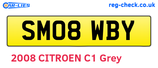 SM08WBY are the vehicle registration plates.